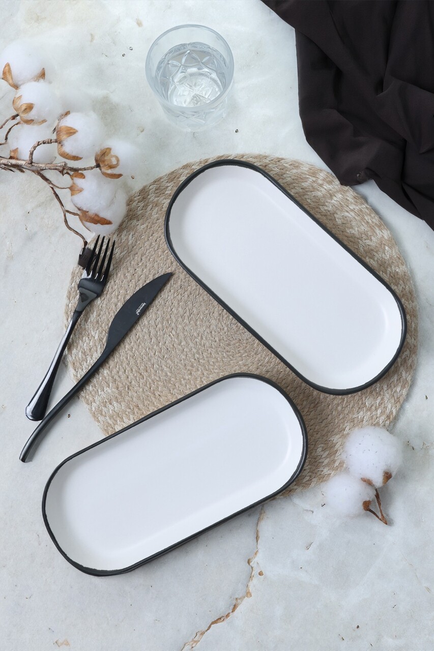 Set platouri servire, Hermia, 275KRM2524, Eco-Friendly, Alb mat - imagine 5